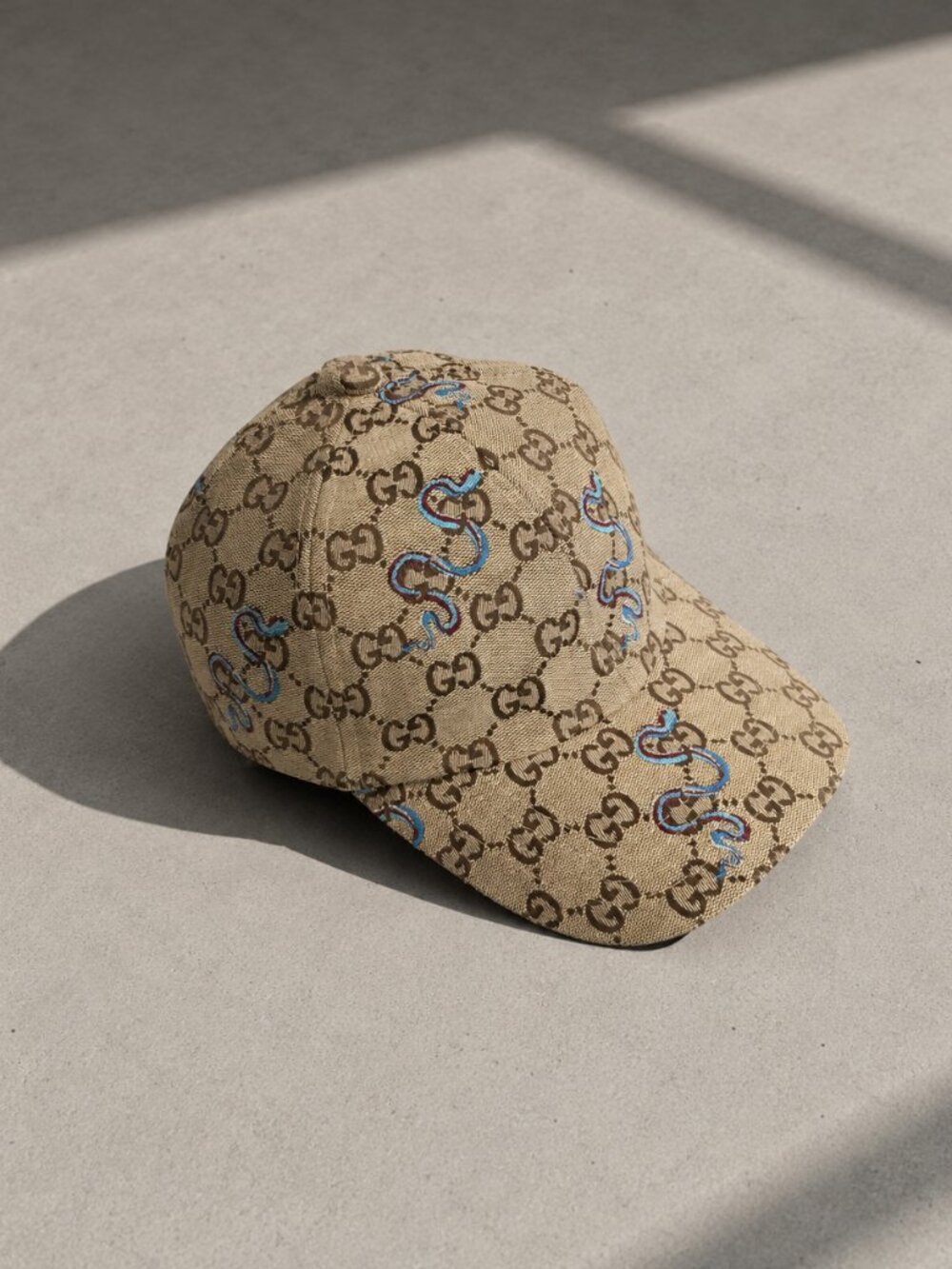 Gucci Embroidered Baseball Hat Blue Size M - Like New Luxury Cap